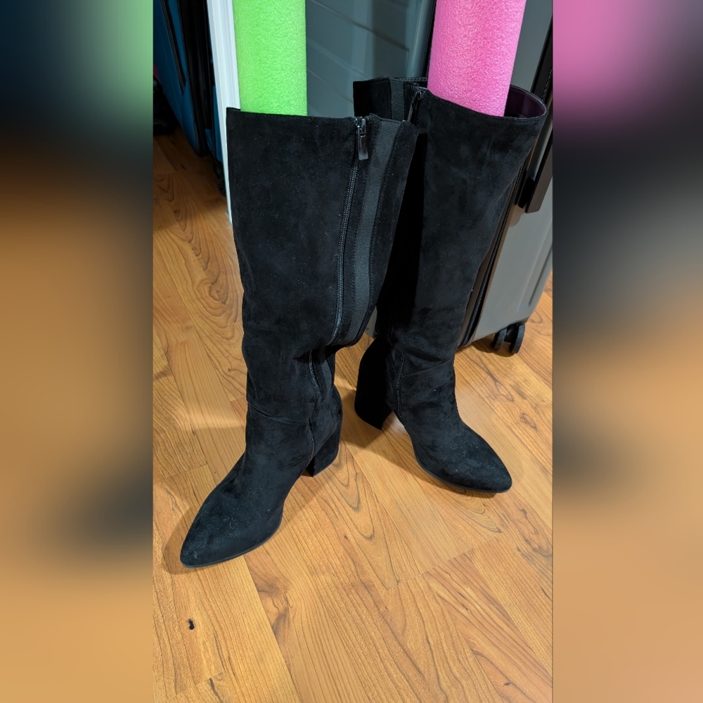Black Faux Suede Women's Boots